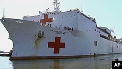 US Navy Hospital Ship 'Comfort' returns to its homeport in Baltimore