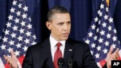 President Obama delivers his address on Libya at the National Defense University in Washington, March 28, 2011