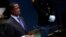 FILE - Zambia's then-President Edgar Lungu addresses the 74th session of the United Nations General Assembly at U.N. headquarters in New York City, New York, Sept. 25, 2019. 