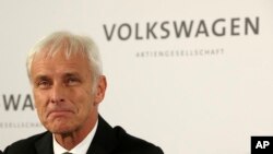 FILE - Volkswagen CEO Matthias Mueller is making his first U.S. visit since the emissions scandal erupted in September.