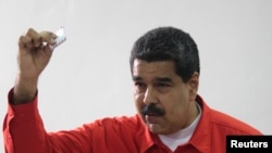 Prezidan Venezuelyen an, Nicolas Maduro. Karakas Venezuela, 30 jiyè 2017. 