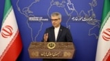 FILE - Iran's foreign ministry spokesman Esmaeil Baghaei holds a weekly press conference in Tehran on Oct.28, 2024.