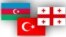 Azərbaycan, Türkiyə və Gürcüstan bayraqları 