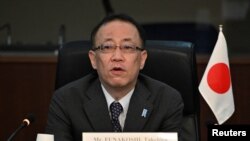 Japan's Ministry of Foreign Affairs Director General for Asian and Oceanian Affairs Funakoshi Takehiro speaks during the Japan-US-South Korea Trilateral Meeting on North Korea at the Foreign Ministry in Tokyo on September 7, 2022. (Kazuhiro Nogi/Pool via REUTERS)