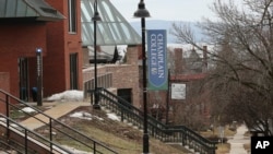 The campus of Champlain College in Burlington, Vermont, is seen during the COVID-19 pandemic, March 11, 2020.
