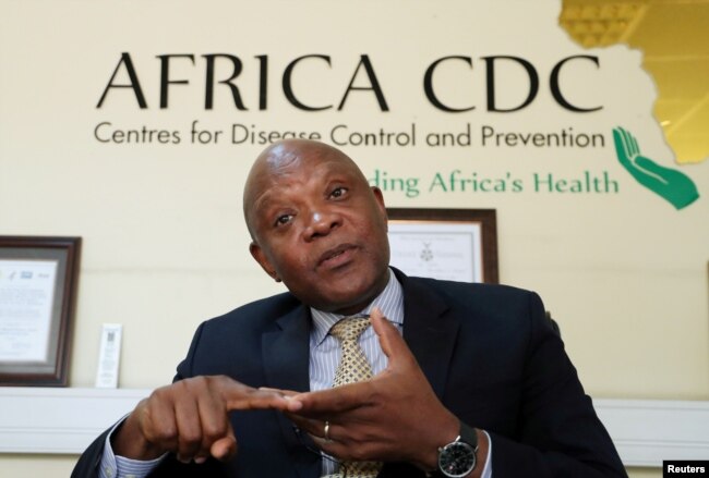 FILE - John Nkengasong, Africa's Director of the Centers for Disease Control, speaks during an interview with Reuters at the African Union headquarters in Addis Ababa, Ethiopia, March 11, 2020.