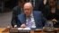 Russian U.N. Ambassador Vasily Nebenzya listens during a Security Council vote on a Gaza cease-fire and hostage deal at United Nations headquarters in New York on March 22, 2024. Russia and China vetoed the U.S.-led resolution.