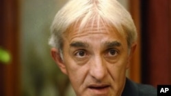This photo taken February 27, 2003 shows Dragan Vasiljkovic in Belgrade, Serbia during a press conference