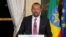 FILE - Ethiopian Prime Minister Abiy Ahmed speaks during a media conference at the Elysee Palace in Paris, France, Oct. 29, 2018.