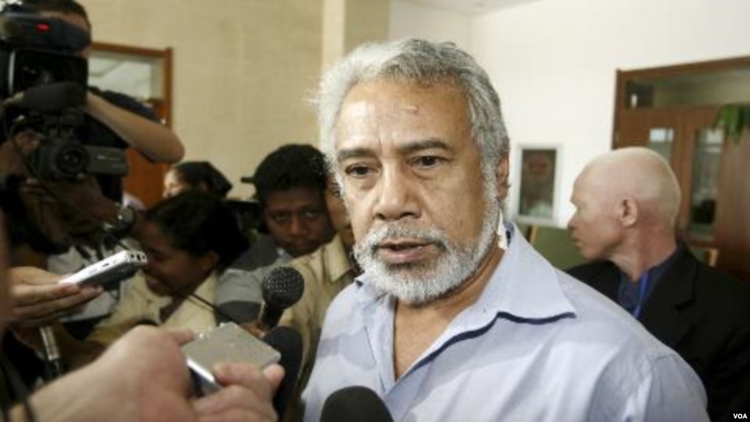 Perdana Menteri Timor Leste Xanana Gusmao berbicara kepada wartawan di Dili (foto: dok). Gusmao mengunjungi AS untuk bertemu dengan Menteri Luar Negeri Hillary Clinton dan menghadiri Sidang Umum PBB.