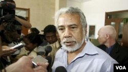 Perdana Menteri Timor Leste Xanana Gusmao berbicara kepada wartawan di Dili (foto: dok). Gusmao mengunjungi AS untuk bertemu dengan Menteri Luar Negeri Hillary Clinton dan menghadiri Sidang Umum PBB.