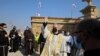 Una misa es celebrada en la Iglesia franciscana que fue reabierta en el sitio de Qasr el-Yahud, cerca de Jericó, el 10 de enero de 2021.