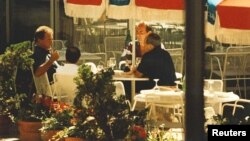 FILE - From left, Francis "Cadillac Frank" Salemme, Stephen Flemmi, Francis Salemme Jr. and Luigi Manocchio appear in a U.S. government surveillance photograph taken in 1993 provided by the U.S. Attorney's Office in Boston.
