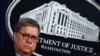 (FILES) In this file photo taken on January 13, 2020 US Attorney General William Barr holds a press conference regarding the December 2019 shooting at the Pensacola Naval air station in Florida at the Department of Justice in Washington, DC. - US…