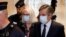 Former French Prime minister Francois Fillon and his wife Penelope Fillon leave the Paris' courthouse on June 29, 2020 after a ruling on a trial for embezzlement in the context of an alleged job fraud.