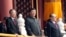 Chinese President Xi Jinping, second from left, with former presidents Jiang Zemin, center right, and Hu Jintao, left, attend the the celebration to commemorate the 70th anniversary of the founding of Communist China in Beijing, Tuesday, Oct. 1, 2019.