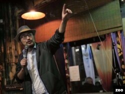 Tony Chou performing standup. (Zeo Niu)