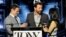 NEW YORK, NY (L-R) Actors Jonathan Groff, Hugh Jackman and Lucy Liu speak onstage at the 2014 Tony Awards Nominations Ceremony at the Diamond Horseshoe at the Paramount Hotel, April 29, 2014 in New York City.