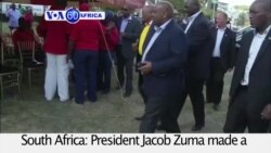 VOA60 Africa- South Africa: President Jacob Zuma exits May Day rally after crowd of workers became rowdy.