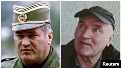 Bosnian Serb army commander General Ratko Mladic in Pale, dated May 7, 1993; and in Belgrade after he was arrested on May 26, 2011.