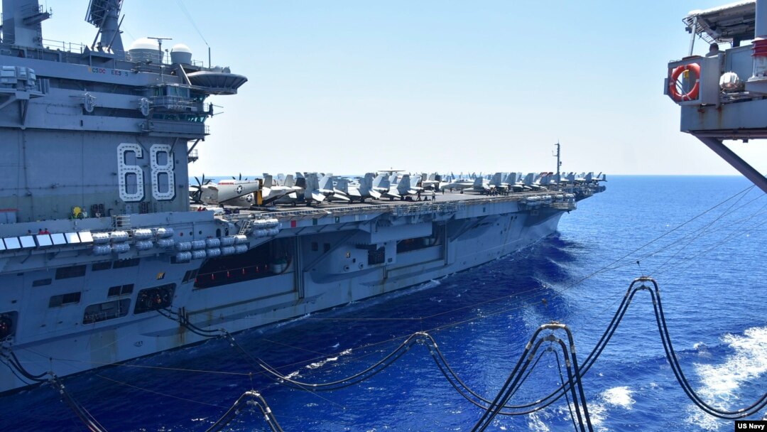 AQShning "USS Nimitz" avianosetsi Janubiy Xitoy dengizida, 2020-yil, 7-iyul