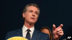 FILE - California Gov. Gavin Newsom answers questions during a news conference, Sept, 26, 2023, in Sacramento. (AP Photo/Rich Pedroncelli, File)