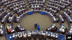 Jean-Claude Juncker prononce son discours sur l'état de l'Union au Parlement européen, Strasbourg, France, 14 septembre 2016. 