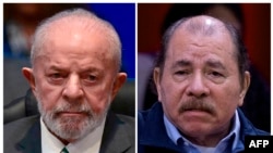 (ARCHIVOS) Esta combinación de imágenes creada el 8 de agosto de 2024 muestra al presidente brasileño Luiz Inácio Lula da Silva (izq.) y a Daniel Ortega a la derecha.