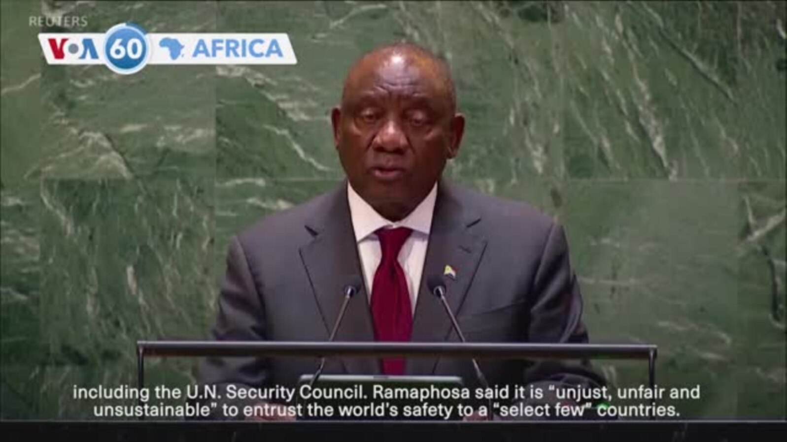 VOA60 Africa-South African President Cyril Ramaphosa called for reforms in global governance structures, including the U.N. Security Council