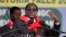 Zimbabwe President Robert Mugabe addresses people gathered for his 91st birthday celebration in Victoria Falls, Feb. 28, 2015. 