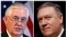 FILE - A combination photo shows U.S. Secretary of State Rex Tillerson (L), and Central Intelligence Agency Director Mike Pompeo.