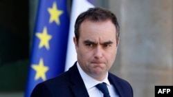 France's Minister of Armed Forces Sebastien Lecornu leaves the Elysee presidential palace after the weekly Cabinet meeting in Paris on March 5, 2025.