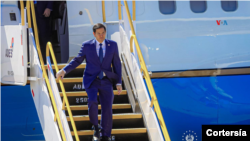 El secretario de Estado de EEUU, Marco Rubio, llega a El Salvador en una gira por la región, el 3 de febrero de 2025. 