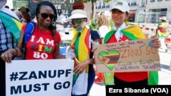 Zimbabweans Protest Against Corruption Outside Zimbabwe Embassy in London