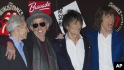 The Rolling Stones dari kiri ke kanan: Charlie Watts, Keith Richards, Ronnie Wood dan Mick Jagger. (Foto: Dok)