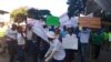 National Railways of Zimbabwe workers stage protests in Harare, May 20, 2016. (Photo: Thomas Chiripasi)