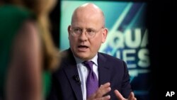 General Electric Chairman & CEO John Flannery is interviewed on the floor of the New York Stock Exchange, June 26, 2018. 