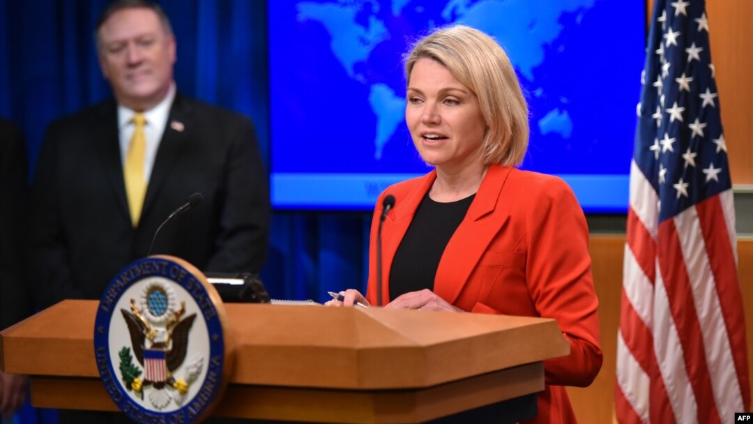Nữ phát ngôn viên Bộ Ngoại giao Mỹ Heather Nauert.