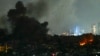 Smoke rises and a fireball errupts from the site of Israeli airstrikes that targeted Beirut’s southern suburbs on November 24, 2024, amid the ongoing war between Israel and Hezbollah.