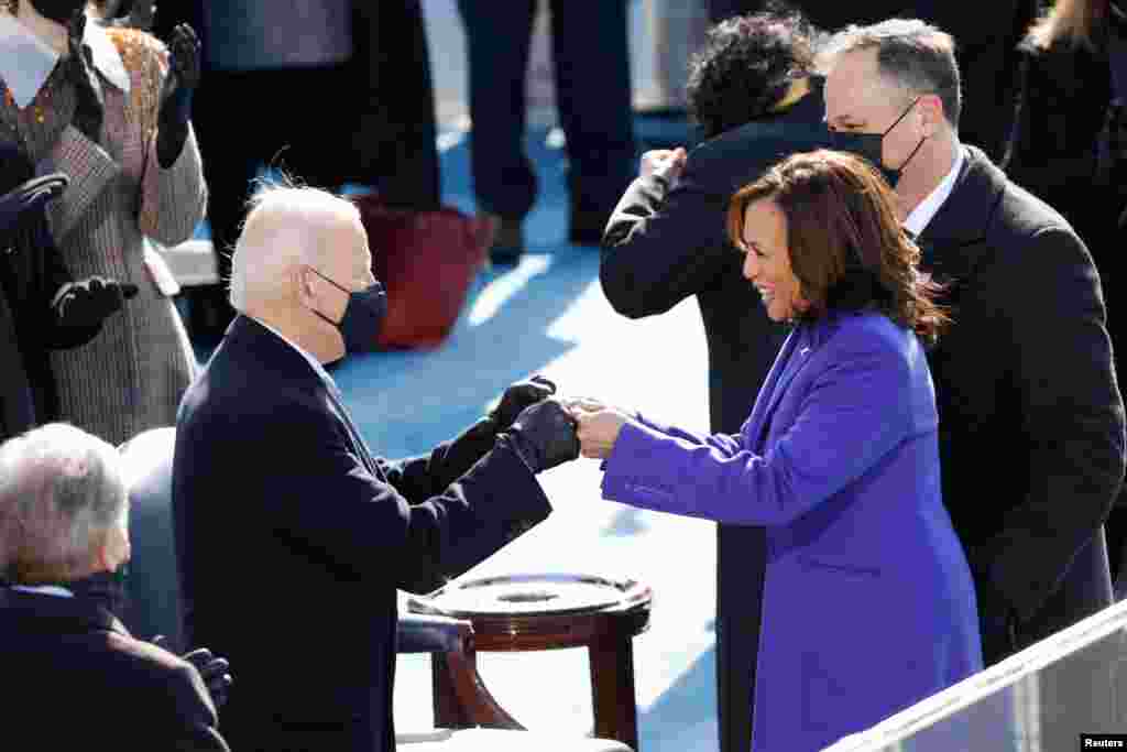 El presidente Joe Biden y la vicepresidenta Kamala Harris durante la toma de posesi&#243;n del 46&#176; presidente de Estados Unidos. 20 de enero 2021.