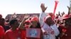 Members of the Movement for Democratic Change November 10, 2018 in Marondera district about 80 km east of Harare following an address by its leader Nelson Chamisa.