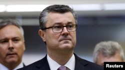 PM baru Kroasia, Tihomir Oreskovic tiba di Istana Presiden Kroasia di Zagreb, Rabu (23/12).