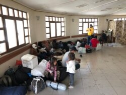 Some families shelter inside the bus station. Large aid organizations cannot help them because workers are required to stay at home because of the coronavirus on March 20, 2020 in Istanbul. (Courtesy of aid workers)