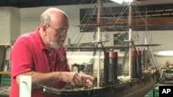 Conservator Colan Ratliff has spent 24 years working on this model of a US Navy ship.