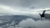 En esta captura de pantalla obtenida de un video de las redes sociales, se ve la tormenta tropical Helene desde un avión de la Administración Nacional Oceánica y Atmosférica (NOAA), el 25 de septiembre de 2024.