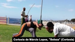 Márcio Lopes, mais conhecido por "Beleza", capoeirista angolano, África do Sul
