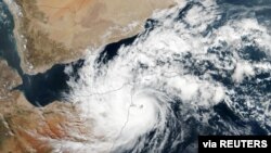 FILE - Cyclone Gati as seen over Ras Hafun, Somalia, Nov. 22, 2020. 