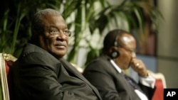 FILE - Gerard Latortue attends the 11th general conference of the United Nations Industrial Development Organization at the Austria Center in Vienna, Nov. 28, 2005.