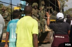 Malawi military has now stepped in to help provide security during the protests to quell violence and vandalism. (L. Masina for VOA)