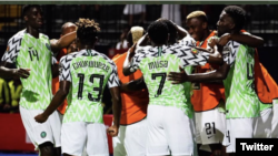 'Yan wasan Najeriya (Hoto: Twitter Super Eagles)